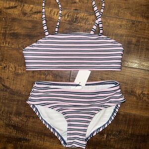 Art Class Pink and Blue Bandeau Bikini